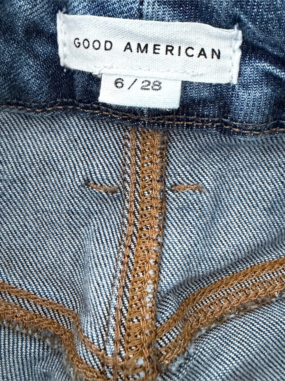 Good American Good Legs Straight Jeans Women’s 6/28 Raw Hem Stretch*X5 - Picture 3 of 4